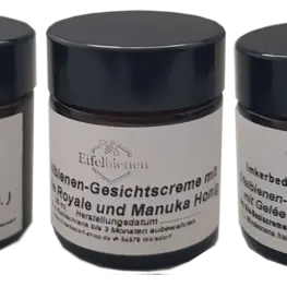 Gesichtscreme mit Gelée Royale oder auch mit  Manuka Honig. Erkältungscreme.